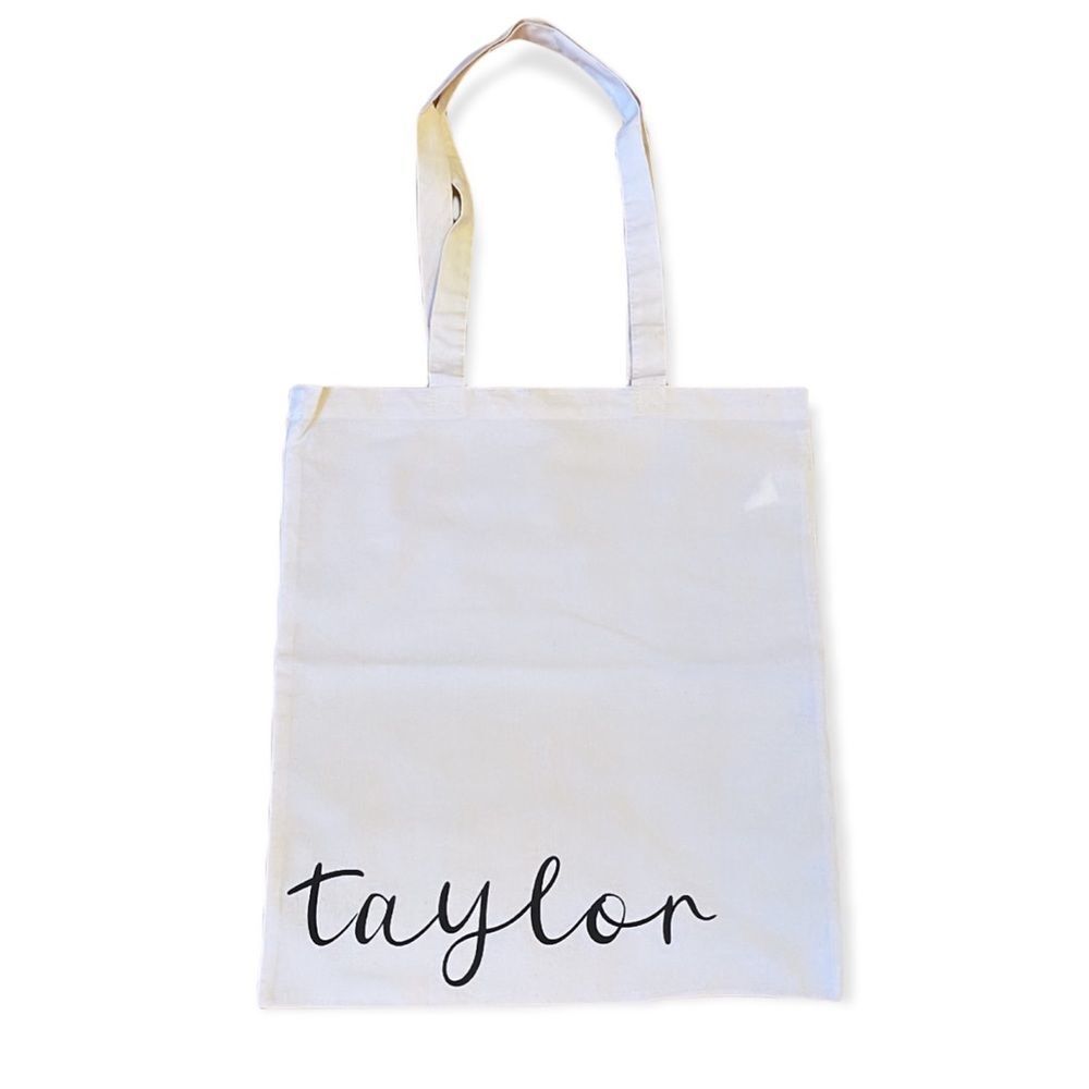 NWT Wool + Pepper Co. CUSTOM Name Cotton Tote Bag